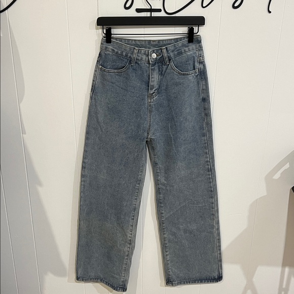 High Waisted Classic Blue Denim Boyfriend Jeans M - Picture 1 of 6